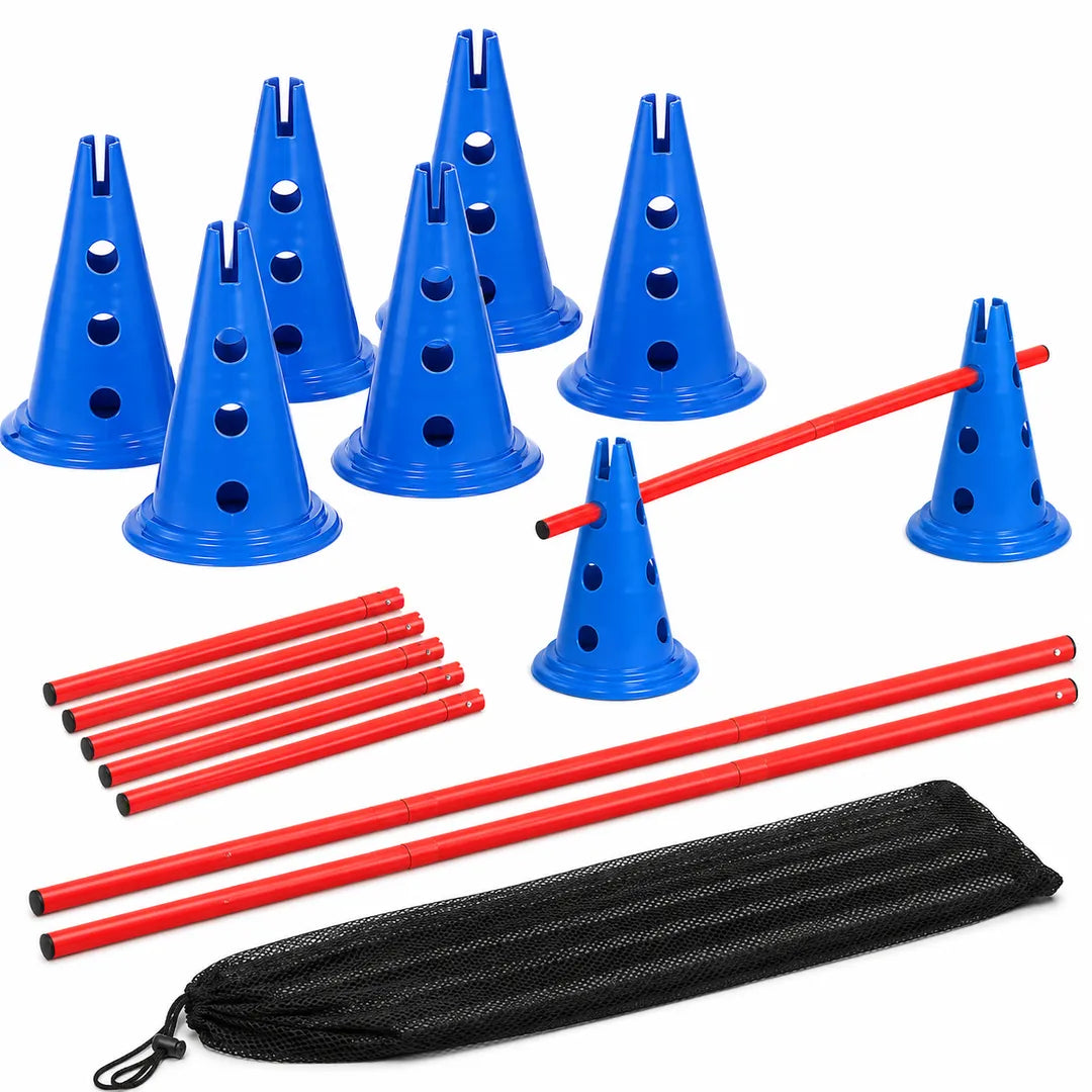 Dog Agility & Coordination Training Set – 12 Cones + 6 Poles
