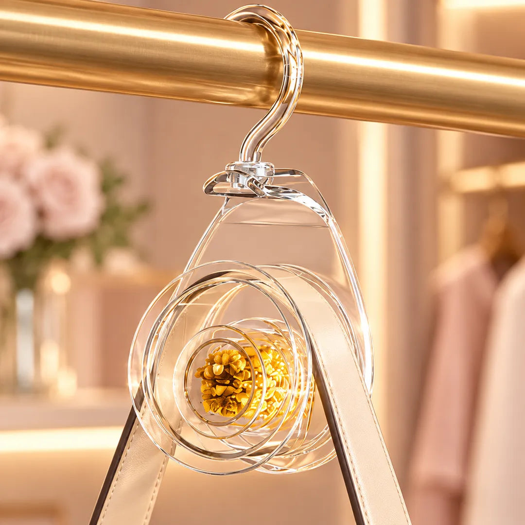Scented Handbag Care Hanger – Wide-Arc Purse Organizer