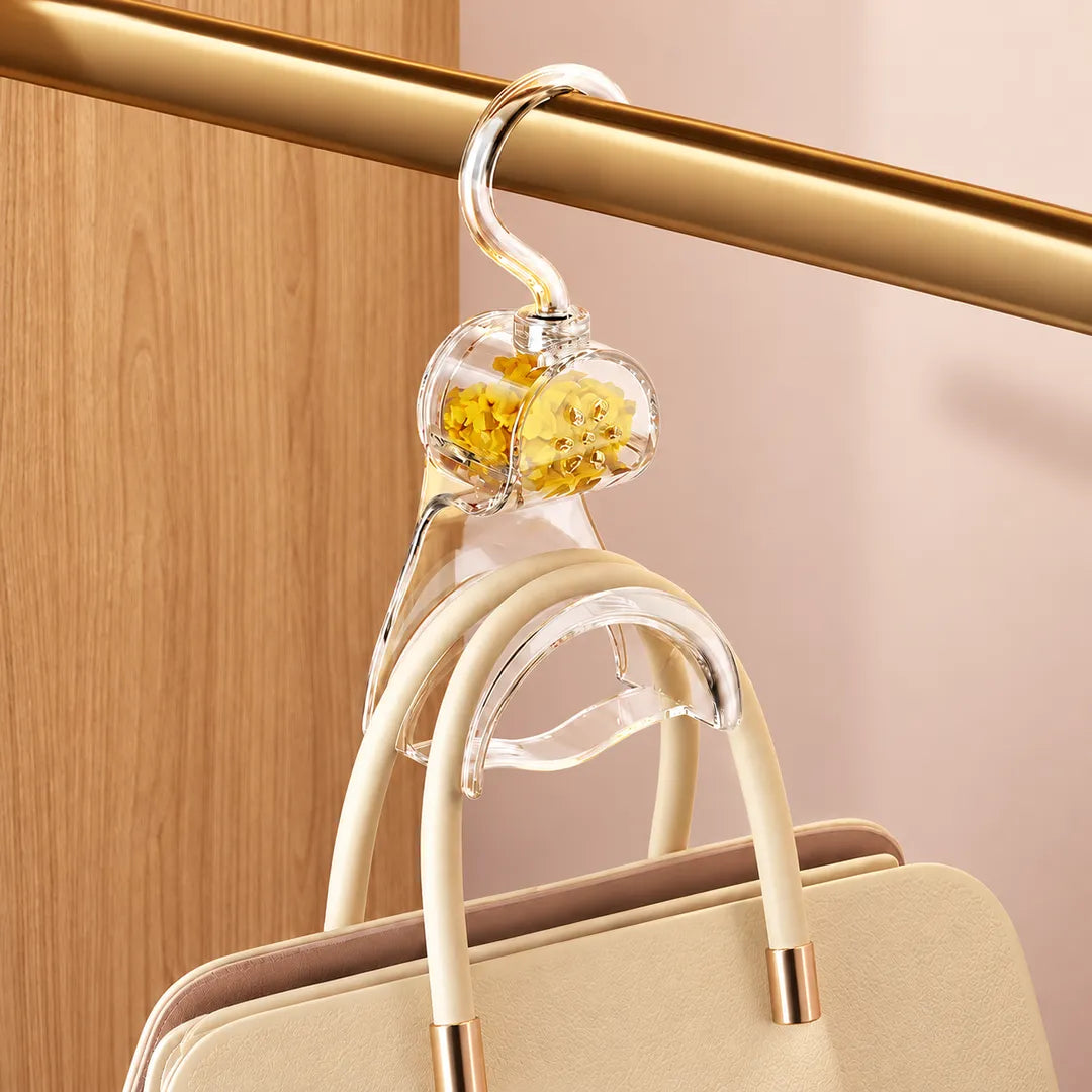 Scented Handbag Care Hanger – Wide-Arc Purse Organizer