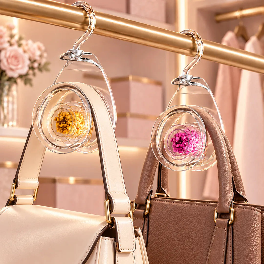 Scented Handbag Care Hanger – Wide-Arc Purse Organizer