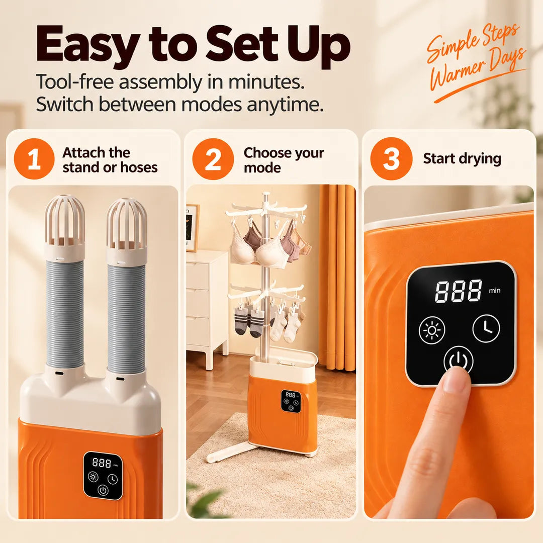 Portable Travel Clothes & Shoe Dryer