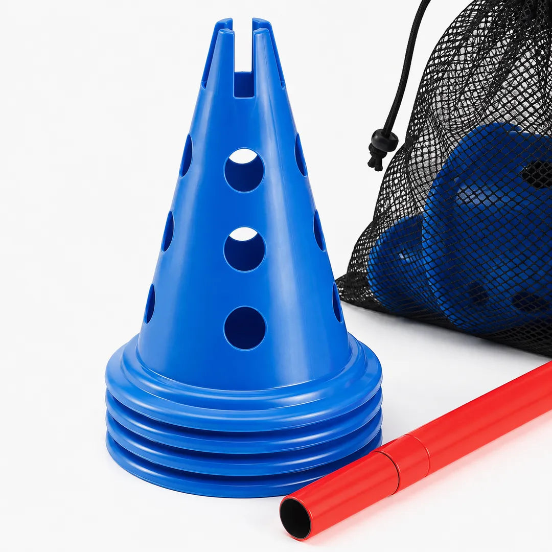 Dog Agility & Coordination Training Set – 12 Cones + 6 Poles