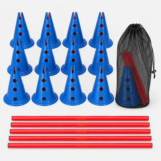 Dog Agility & Coordination Training Set – 12 Cones + 6 Poles