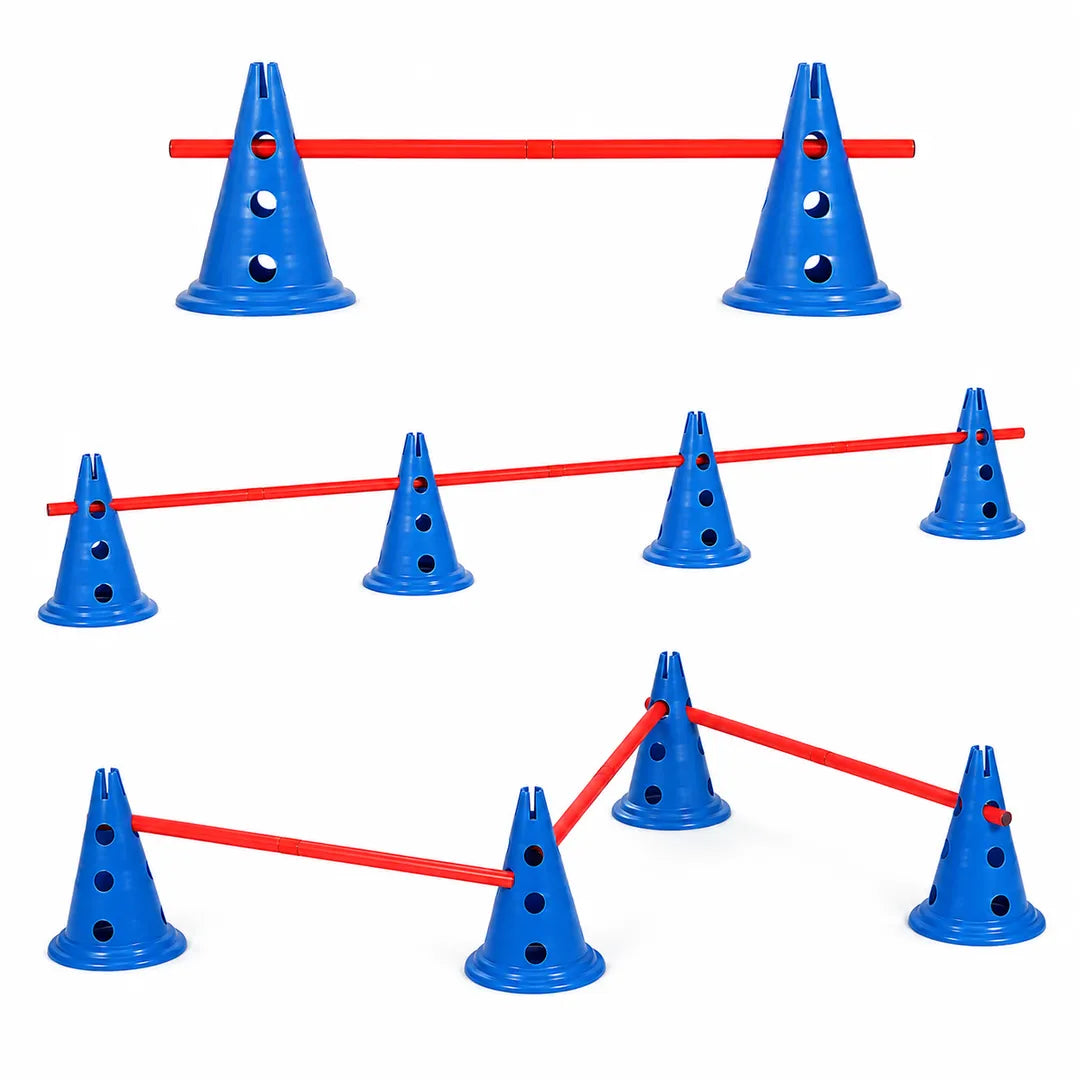 Dog Agility & Coordination Training Set – 12 Cones + 6 Poles